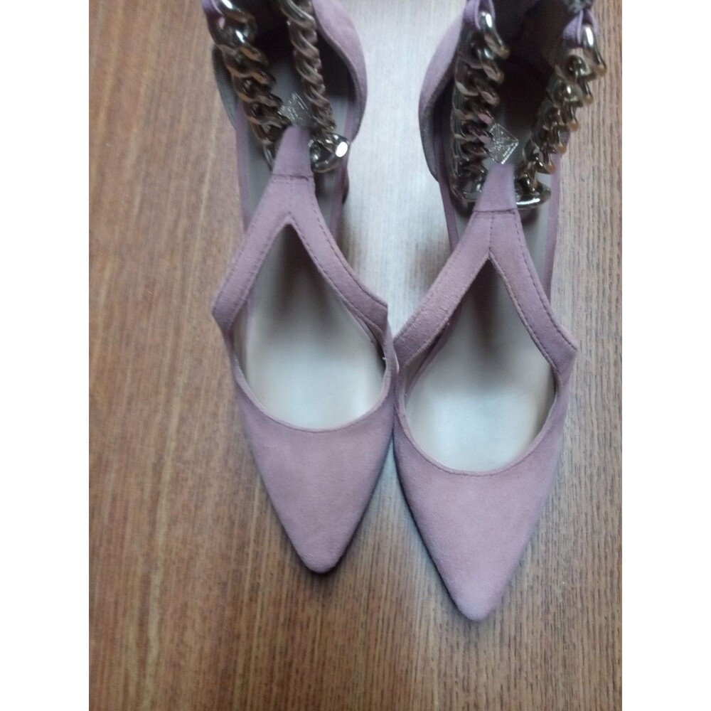 Antonio Melani Pink Suede Chain Ankle Strap Pointed Toe Pumps 7.5M